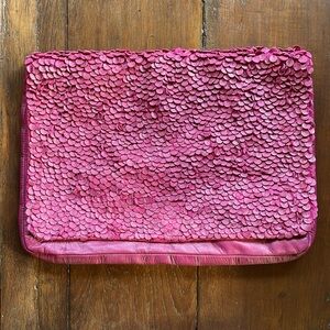Cuyana India Collection Foldover Pouch - Pink and Orange - Rare